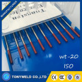 Électrode de soudage au tungstène dans les tiges de soudure wt20 2.4 * 150 électrode Thoriatedtungsten